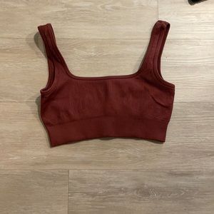 Brown work out top